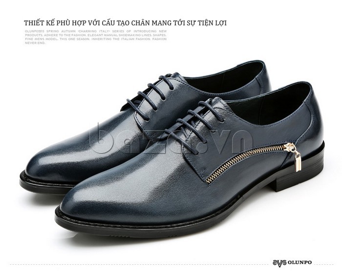Thiết kế giày nam Olunpo phù hợp với cấu tạo chân, mang tới sự tiện lợi