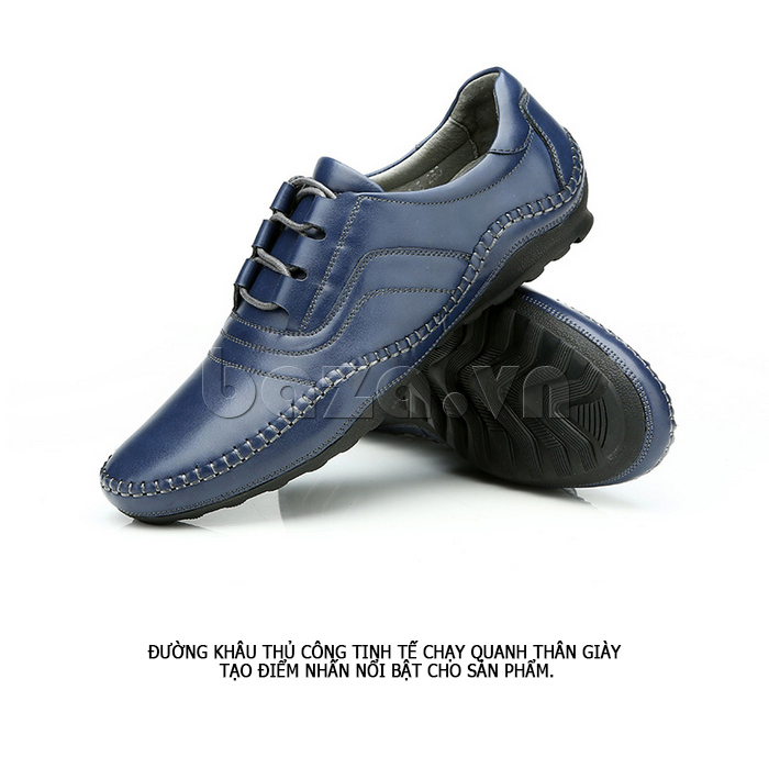Giày da nam Olunpo QABA1409 màu xanh hiện đại