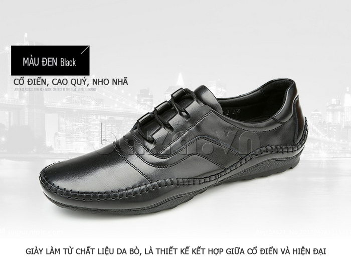 Giày da nam Olunpo QABA1409 kết hợp giữa phong cách cổ điển và phong cách hiện đại