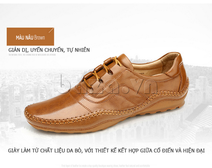 Giày da nam Olunpo QABA1409 giản dị, uyển chuyển cho đôi chân