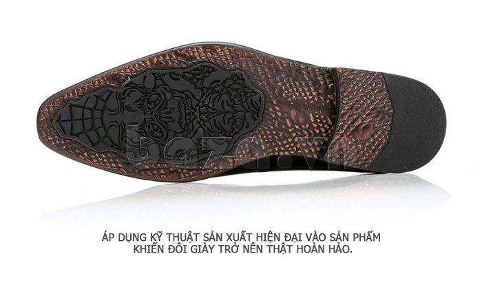 Giày da nam Olunpo QHT1435 thiết kế vân đế độc đáo