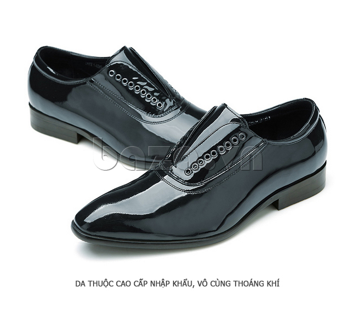 Giày da nam Olunpo QHT1435 sử dụng da thuộc cao cấp thoáng khí