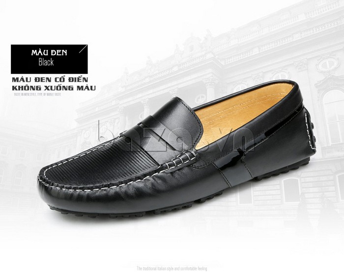 giày nam OlunpoCHY1401 màu đen cổ điển không xuống màu