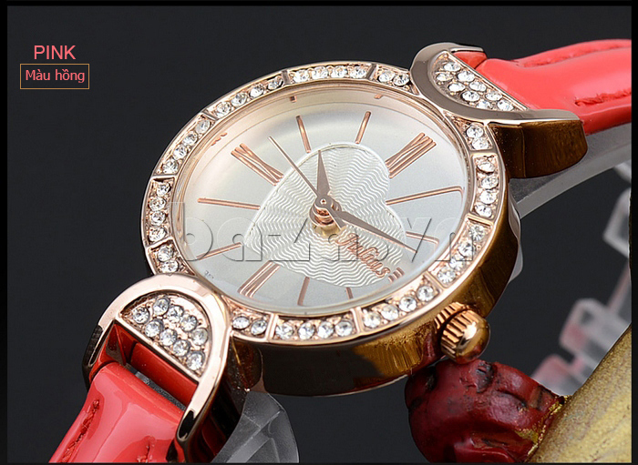 Đồng hồ đính đá cho nữ Julius JA-779B màu hồng