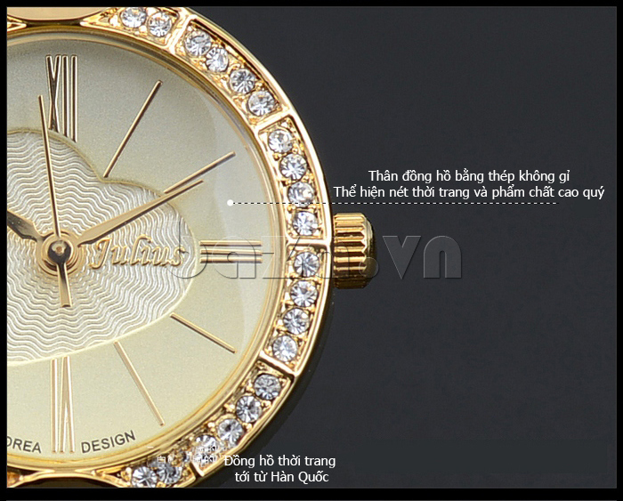 Đồng hồ đính đá cho nữ Julius JA-779B đậm nét thời trang