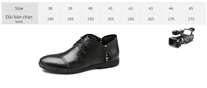giày nam Olunpo QDT1303 có nhiều size cho bạn lựa chọn