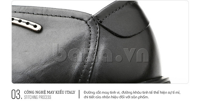 Công nghệ may giày kiểu Italy tinh vi, đường khâu tinh tế