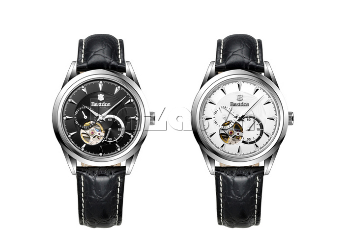 Đồng hồ nam Bestdon phong cách doanh nhân phiên bản dây đeo da đen