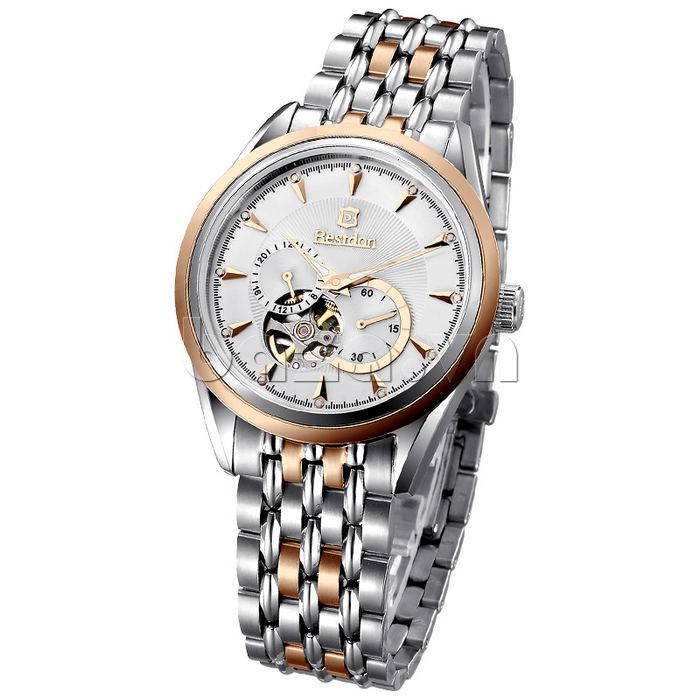 Đồng hồ nam Bestdon phong cách doanh nhân phiên bản mặt trắng viền đồng