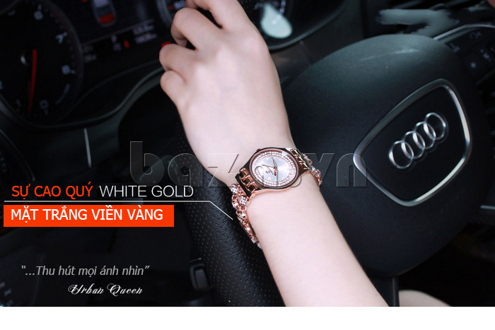 Đồng hồ hiệu nữ Vinoce 6353 kiểu lắc tay thời trang siêu mỏng thu hút mọi ánh nhìn 