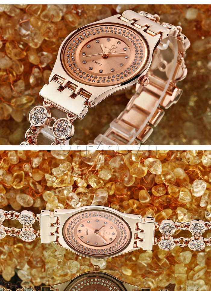 Đồng hồ hiệu nữ Vinoce 6353 kiểu lắc tay thời trang siêu mỏng tặng phẩm thời trang dành cho bạn gái 
