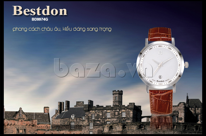 Đồng hồ hiệu Bestdon BD9974G dây da thời trang
