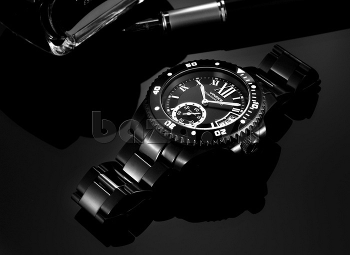 Đồng hồ nam mạnh mẽ Vinoce V6338633 viền khắc số thiết kế bền đẹp