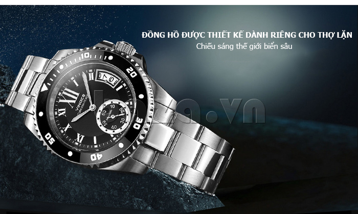 Đồng hồ nam mạnh mẽ Vinoce V6338633 viền khắc số thời trang