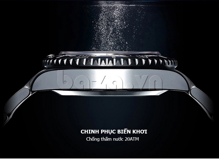 Đồng hồ nam mạnh mẽ Vinoce V6338633 viền khắc số chất lượng