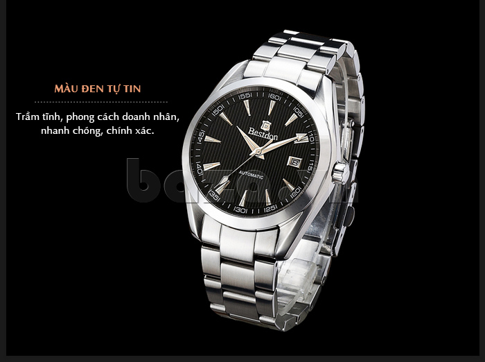Đồng hồ phiên bản màu đen trầm tĩnh, thể hiện phong thái doanh nhân đĩnh đạc