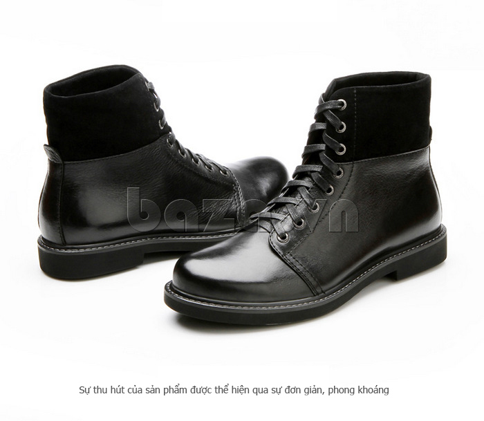 Giày nam cao cổ Olunpo DLY1206 màu đen sang trọng