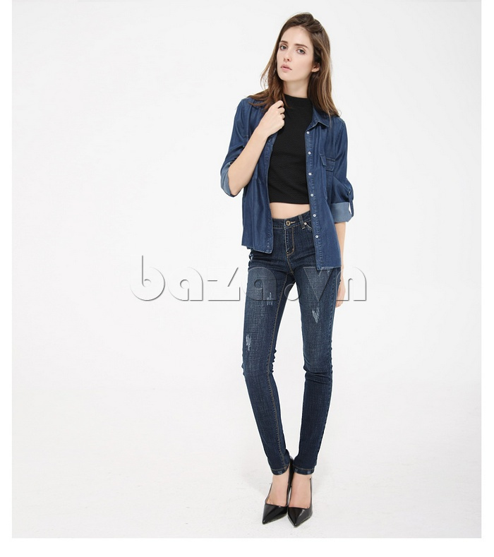 Quần Jeans nữ mài xước Shankry S15Q10