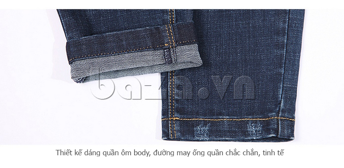 Quần Jeans nữ ống côn mài xước Shankry S15Q10 - ống quần ôm body