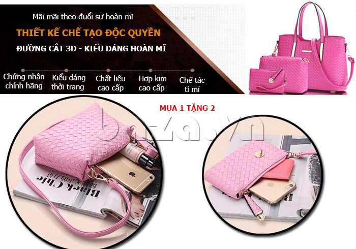 Bộ 3 túi nữ thời trang Balana 8166 - thiết kế hoàn mĩ