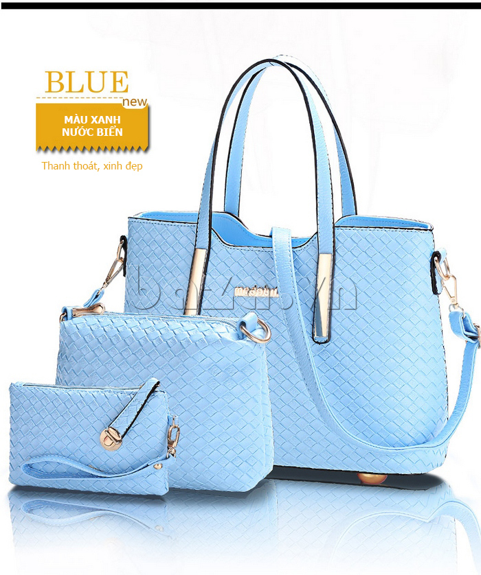 Bộ 3 túi nữ màu xanh pastel thời trang Balana 8166