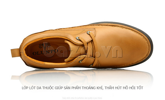 Giày da nam Olunpo QFR1401 sử dụng da thuộc thoáng khí