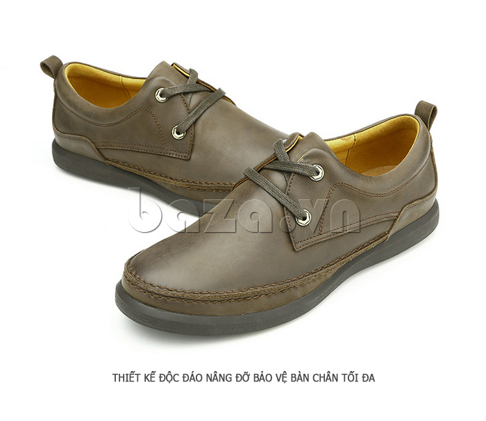 Giày da nam Olunpo QFR1401 được thiết kế độc đáo giúp nâng đỡ bàn chân