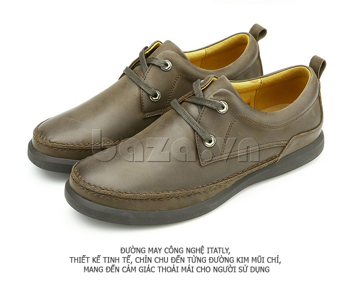Giày da nam Olunpo QFR1401 đường may cẩn thận của Ý