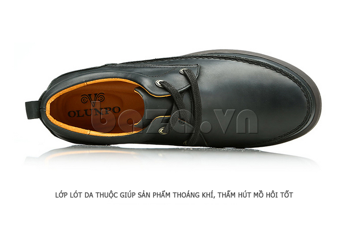 Giày da nam Olunpo QFR1401 sử dụng da thuộc thấm hút mồ hôi