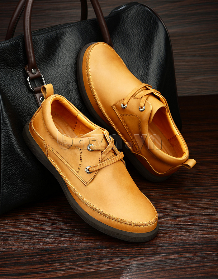 Giày da nam Olunpo QFR1401 màu vàng năng động