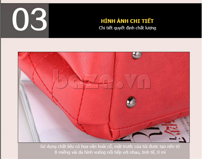 túi xách tay nữ phong cách Hàn Quốc Balana 208 - đáy túi hiện đại