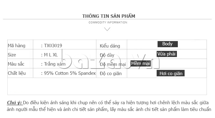 Thông tin sản phẩm Áo phông nam dài tay No1Dara TX03019