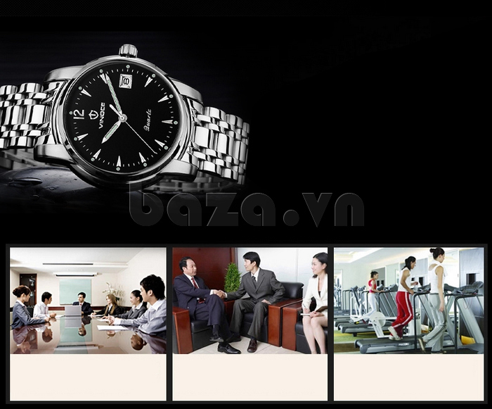 Đồng hồ doanh nhân nam kim dạ quang Vinoce 8381 thiết kế chất lượng