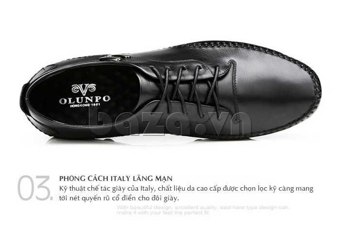 Giày nam Olunpo QABA1303 là phong cách Ý lãng mạn