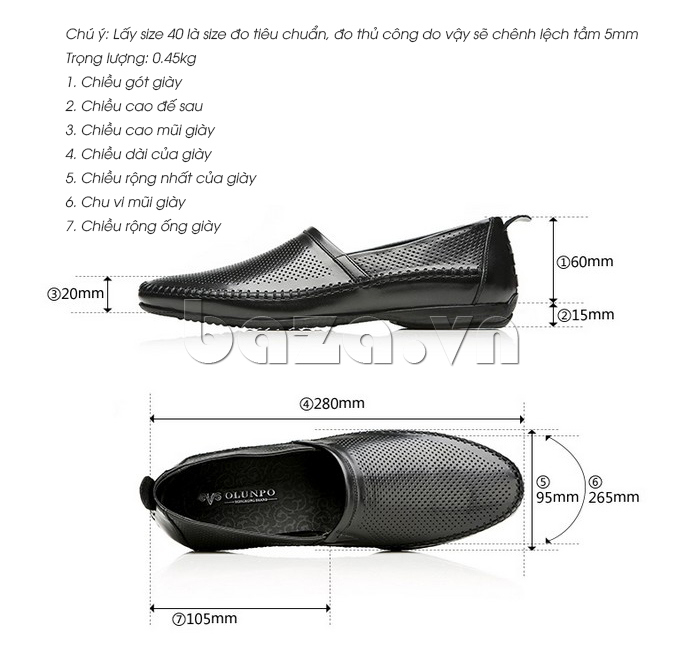 Giày nam Olunpo XCY1503 thiết kế thời trang