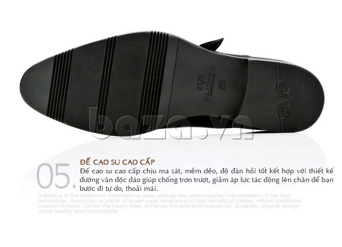 giày nam Olunpo QLXS1305 có đế cao su làm từ nhựa cao su cao cấp