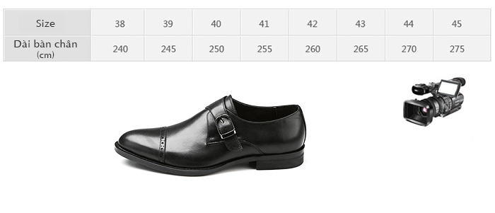 giày nam Olunpo QLXS1305 có nhiều size cho bạn lựa chọn