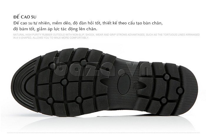 đế cao su của giày nam Olunpo QMD1201 tự nhiên, mềm dẻo