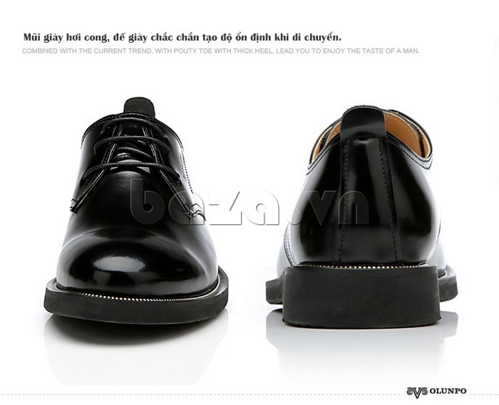 giày nam Olunpo QMD1201 mũi giày cong, đế chắc chắn