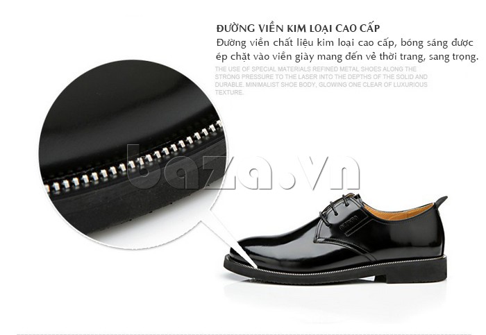 giày nam Olunpo QMD1201 có đường viền kim loại cao cấp
