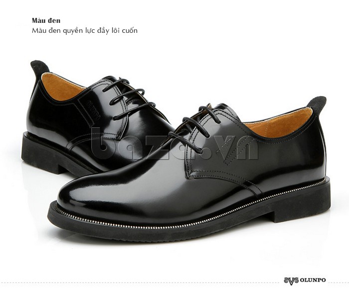giày nam Olunpo QMD1201 màu đen quyền lực lôi cuốn