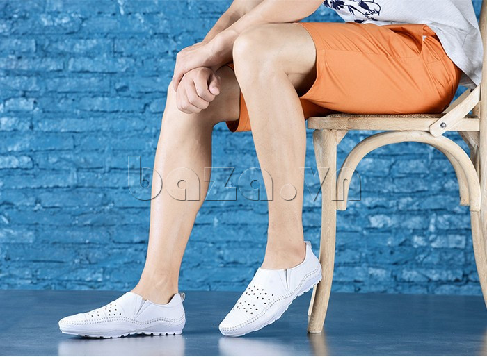 Giày lười nam da thật đục lỗ Olunpo XHT1502 - thiết kế trẻ trung