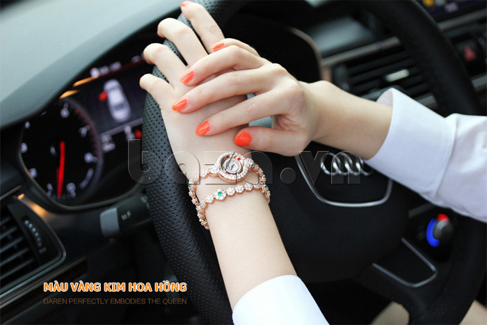 Đồng hồ trang sức đính pha lê nữ Vinoce 633230L tôn thêm vẻ đẹp cho đôi tay bạn gái 