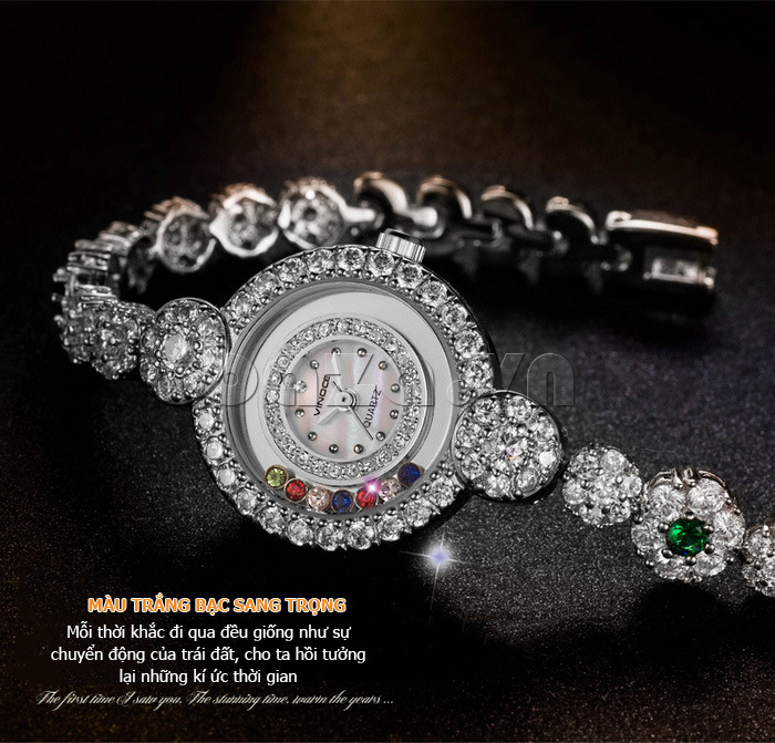 Đồng hồ trang sức đính pha lê nữ Vinoce 633230L vẻ đẹp mới 