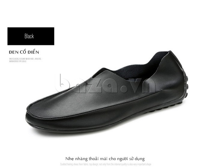 Giày da nam màu đen cổ điển phù hợp với mọi trang phục