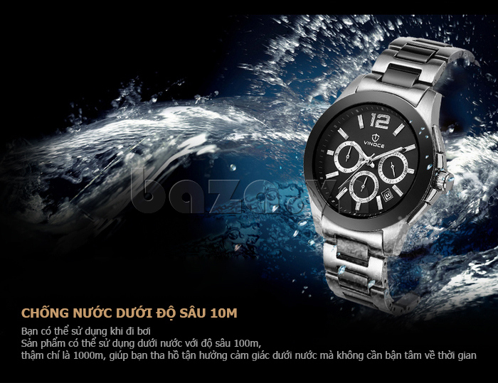 Đồng hồ nam Vinoce V633237 dây Ceramic thiết kế phong cách