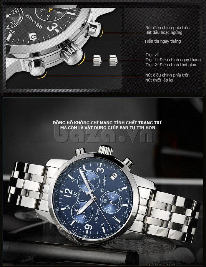 Đồng hồ nam Vinoce V633222G thời trang