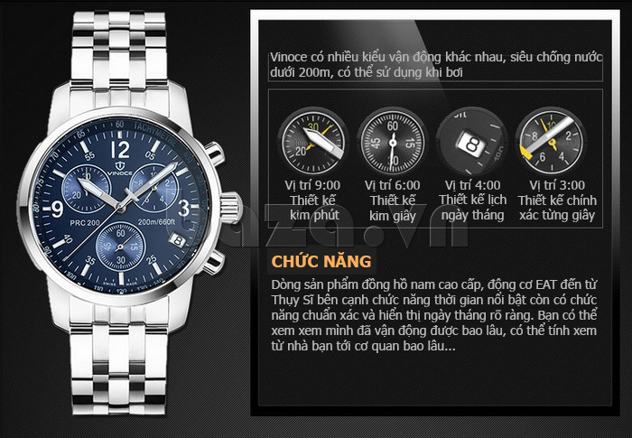 Đồng hồ nam Vinoce V633222G ấn tượng