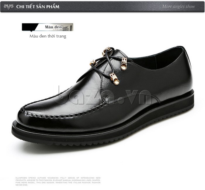giày nam Olunpo QLXS1303 màu đen thời trang dễ phối đồ