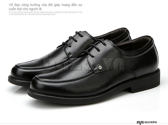 giầy da cao cấp OLUNPO QYS1201 màu đen sáng bóng dễ bảo quản